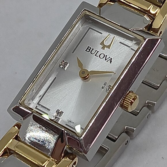 Bulova Classic 98P229 Women's 18x26mm Two-Tone S/Steel Diamond Dial Quartz Watch - Picture 11 of 11